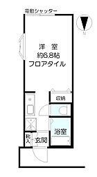 ピニエール日吉 1階ワンルームの間取り