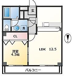 グランパレスパゴダ 5階1LDKの間取り