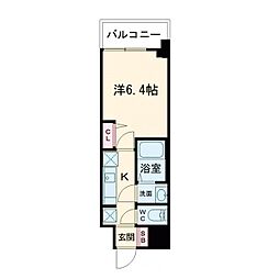 Alivis都島北通 4階1Kの間取り
