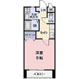 ラフィネ美里A 1階1Kの間取り