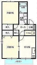 ロイヤルコート　II番館 1階2DKの間取り