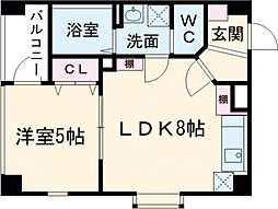 Ｖｅｎｕｓ　ｃｏｕｒｔ 2階1LDKの間取り