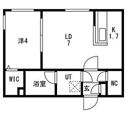 Campanella平岸(カンパネラ平岸)　仮)平岸4-9MS 4階1LDKの間取り