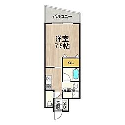 CITY SPIRE神戸元町I 13階1Kの間取り