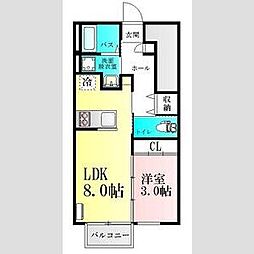 BAU・FB 1階1LDKの間取り