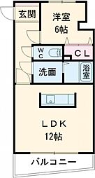 大安ヒルズ 6階1LDKの間取り