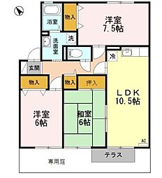 エルフタウン吉久　Ｇ 1階3LDKの間取り
