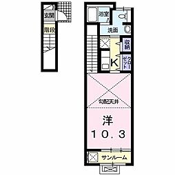 ガーデンヒルズ徳重 1Kの間取図画像