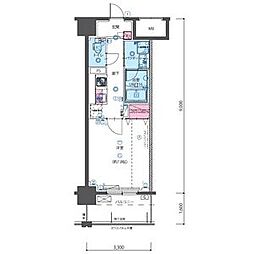 リヴシティ浅間町 12階1Kの間取り