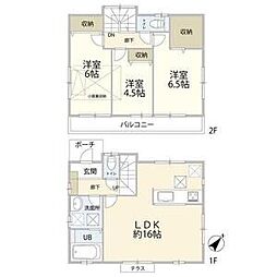 調布市 1階3LDKの間取り