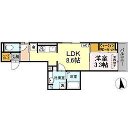 アトラエンテ 2階1LDKの間取り