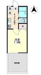 コルポサンテロコ　A棟 1階1Kの間取り