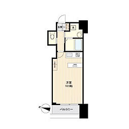 HF西公園レジデンス 12階ワンルームの間取り