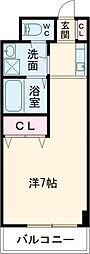 コルザ 3階1Kの間取り