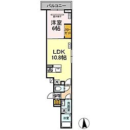 Asset-Court花小金井南町 2階1LDKの間取り