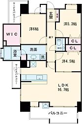 アクタス籠町グランミライ 10階3LDKの間取り