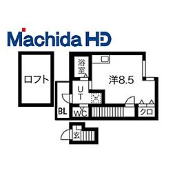 南海線 湊駅 徒歩6分の賃貸アパート 2階ワンルームの間取り