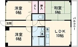 Legato荒尾 2階3LDKの間取り