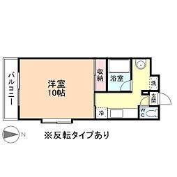 PLAZA希望の朝南館 1Kの間取図画像
