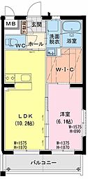 （仮称）日向・曽根町3丁目マンション 1階1LDKの間取り