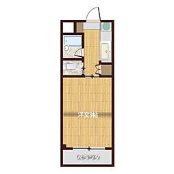 フレンドハイツ 2階1Kの間取り