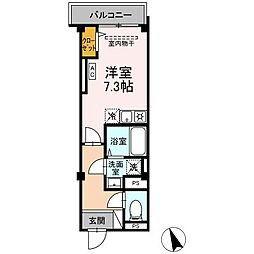 スカイエ レジデンス塚越 ワンルームの間取図画像