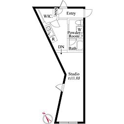 フロンティアコンフォート板橋ときわ台 4階ワンルームの間取り