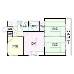 サンリッツ唐湊 3DKの間取図画像