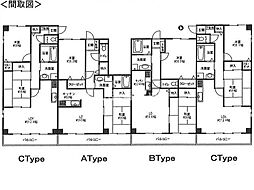 フィネスサンムーン 1階2LDKの間取り