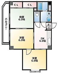 メゾンＭｉｙａｊｉ 2階3DKの間取り