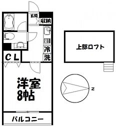 エスペランサ高嶋 1階1Kの間取り
