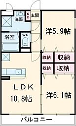 Bliss小池原 2LDKの間取図画像