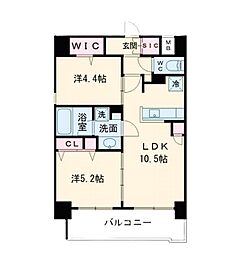アーバネックス梅田中崎町II 5階2LDKの間取り