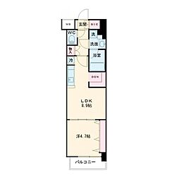 アーバネックス梅田中崎町II 8階1LDKの間取り