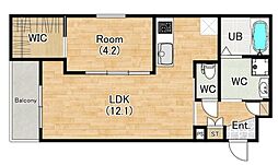 グレイス天野 1階1LDKの間取り