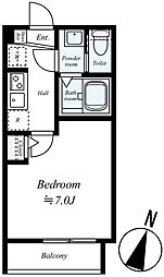 東武東上線 鶴ヶ島駅 徒歩11分の賃貸アパート 3階1Kの間取り
