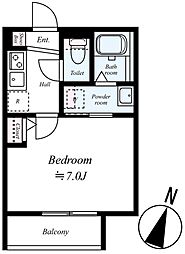 GRADUS鶴ヶ島 1階1Kの間取り
