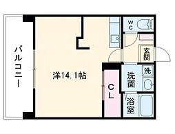 Ｌ−フィネス 6階ワンルームの間取り