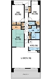 リーベスト西千葉 6階3LDKの間取り