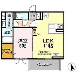 ヴィラＨ＆Ｈ 3階1LDKの間取り