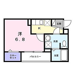 パークタウン東陽町 3階1Kの間取り