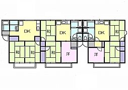 プレジール高田II 2階3DKの間取り
