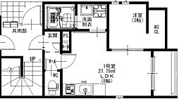 R-smart　W　熊大病院 3階1LDKの間取り