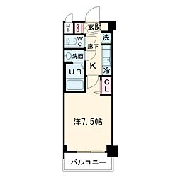 ソルテラス大阪BAY STATION SIDE 3階1Kの間取り