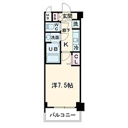 ソルテラス大阪BAY STATION SIDE 5階1Kの間取り