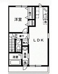 エスポワール・一番町 2階1LDKの間取り