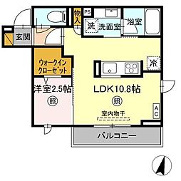 プラデーラ 3階1LDKの間取り