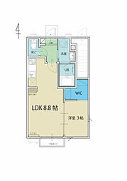 愛友・太子堂 1階1LDKの間取り