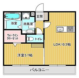 アルフィーネII 3階1LDKの間取り
