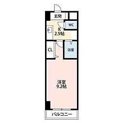 A・City弁天 1Kの間取図画像